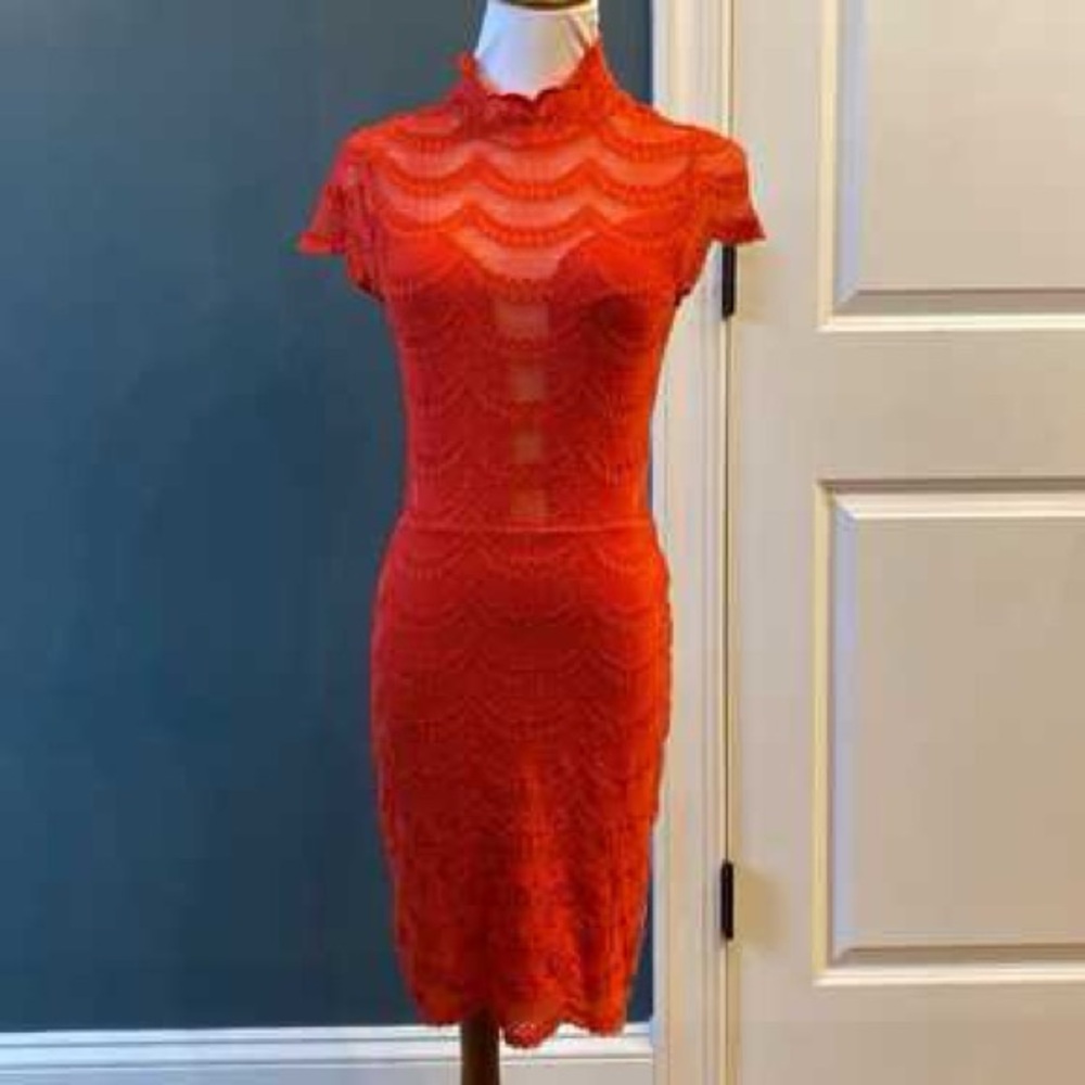 Free People Nightcap Red Lace Dress